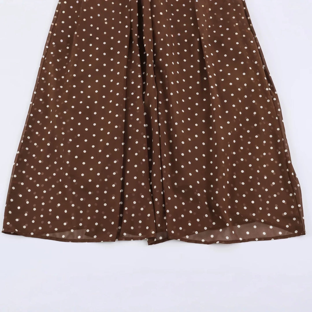 Damen Luftiges Chiffon-Midikleid mit tiefem V-Ausschnitt, geraffter Smock-Taille und Volantstufen Drune