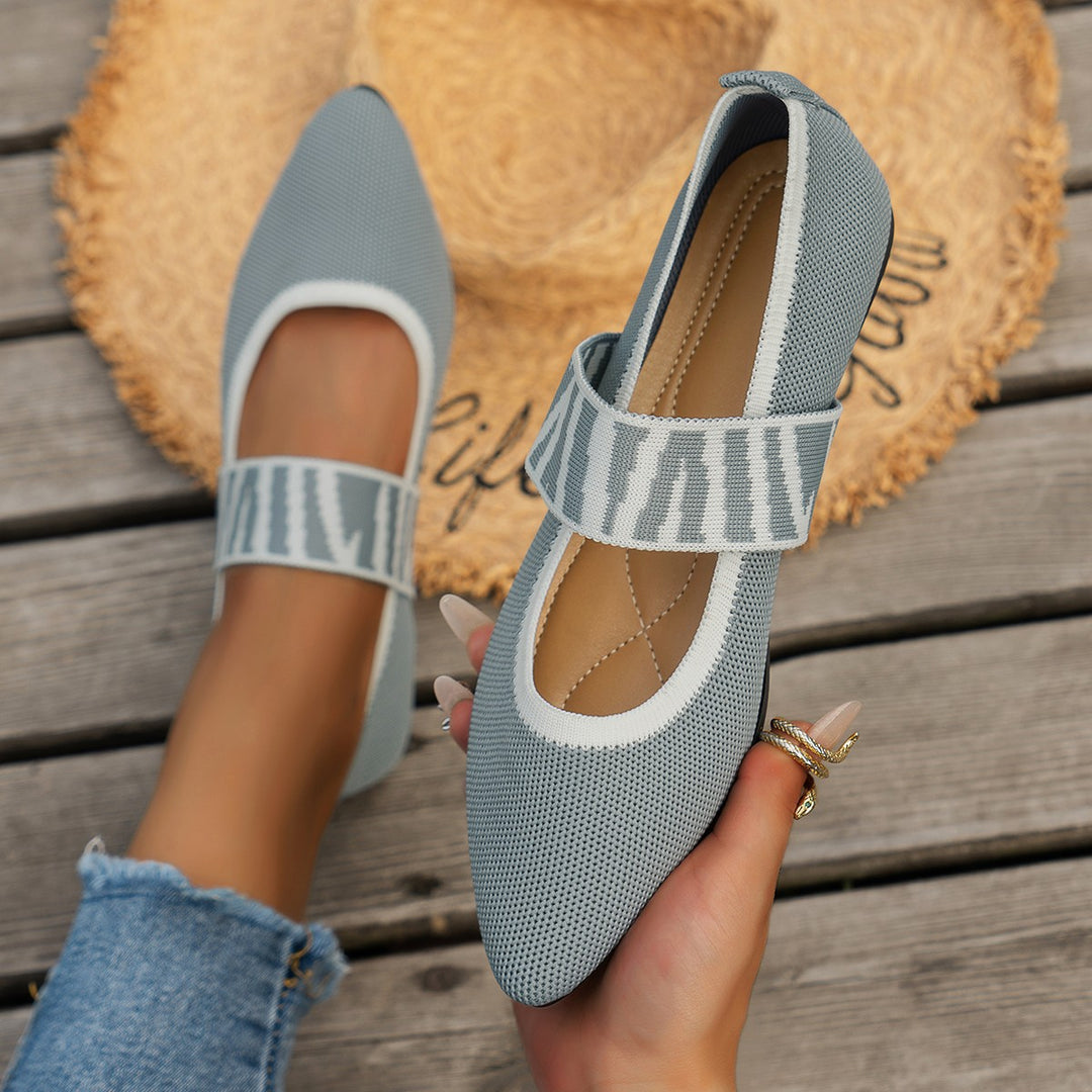 Damen Ballerinas mit elastischer Riemen Drune