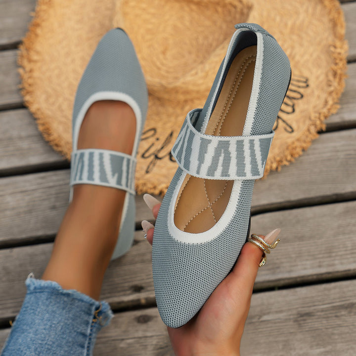 Damen Ballerinas mit elastischer Riemen Drune