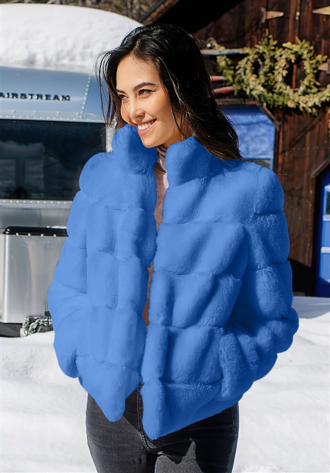 Damen Modische Daunenjacke mit hohem Kragen Drune