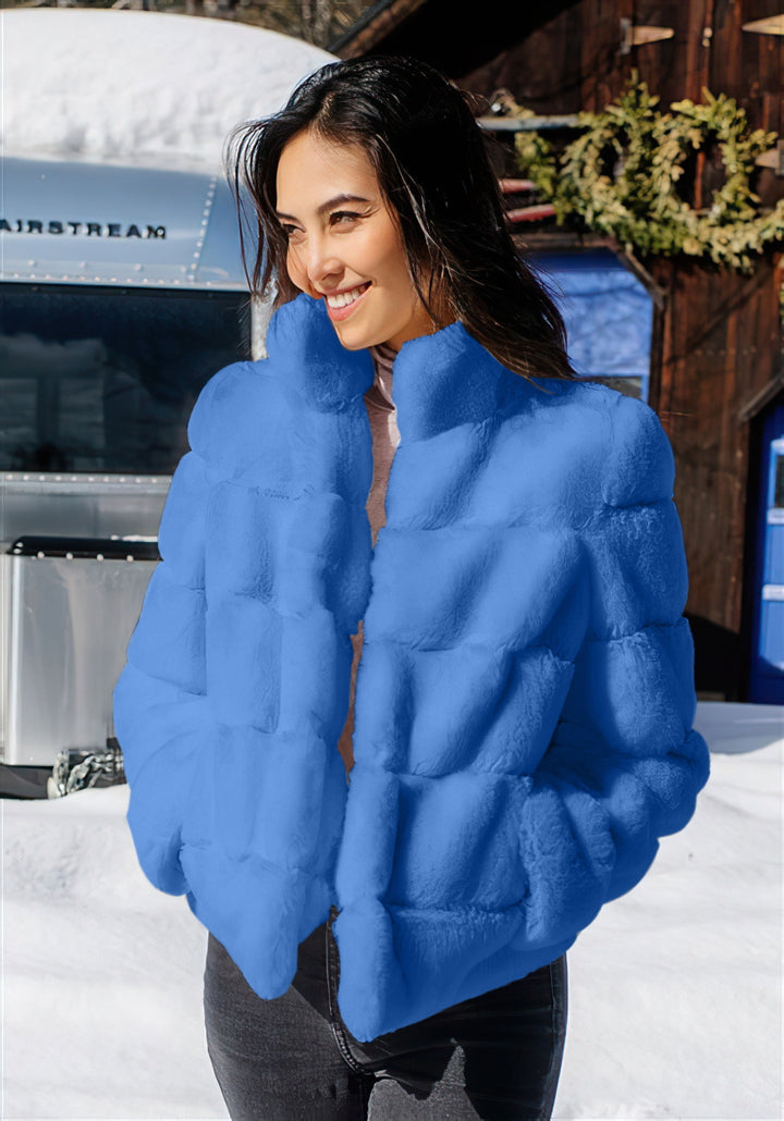 Damen Modische Daunenjacke mit hohem Kragen Drune