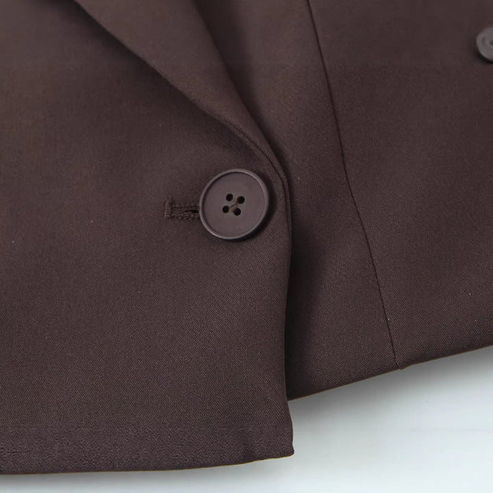 Damen Kurzblazer mit Doppelknopfverschluss und fallendem Revers Drune