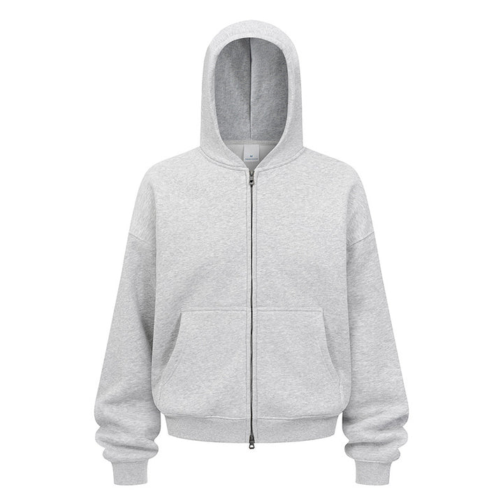 Damen entspannte Kapuzenjacke aus weichem Sweatmaterial mit praktischen Seitentaschen Drune