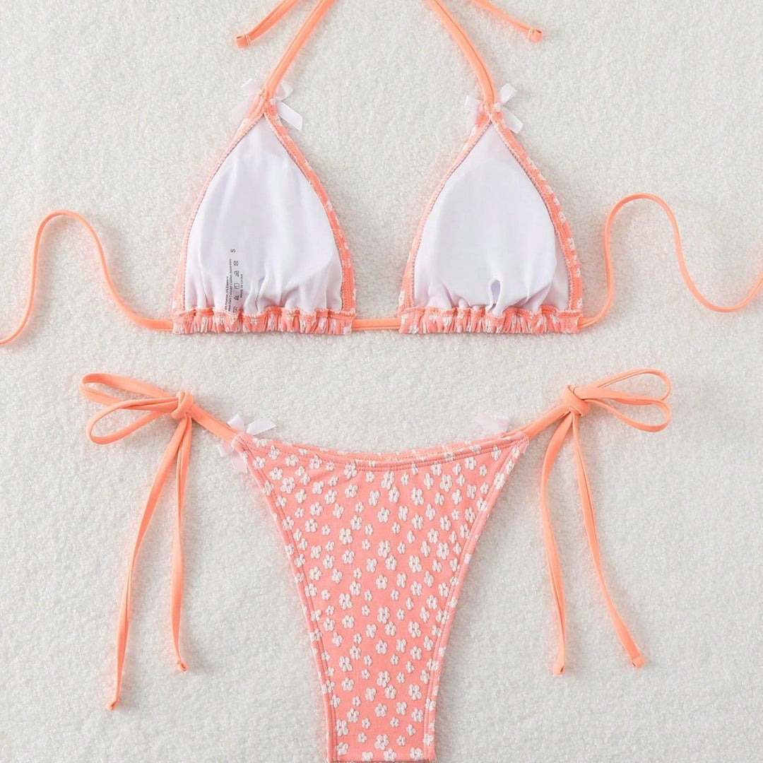 Damen Triangel-Bikini mit zarten Bindebändern Drune