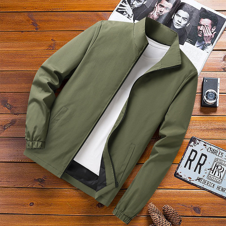 Herren Leichte Windbreaker‑Übergangsjacke mit Stehkragen, elastischen Bündchen und verdecktem Reißverschluss Drune