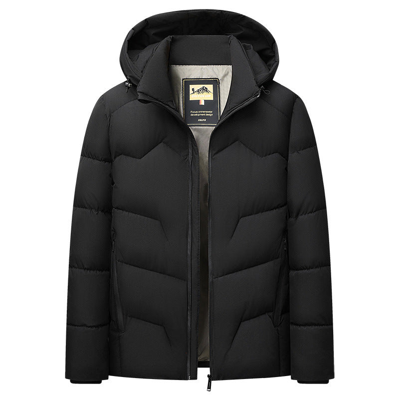 Herren Wattierte Kapuzen‑Thermojacke mit winddichter Außenhülle & Reißverschlusstaschen Drune