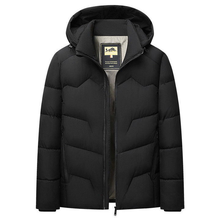 Herren Wattierte Kapuzen‑Thermojacke mit winddichter Außenhülle & Reißverschlusstaschen Drune