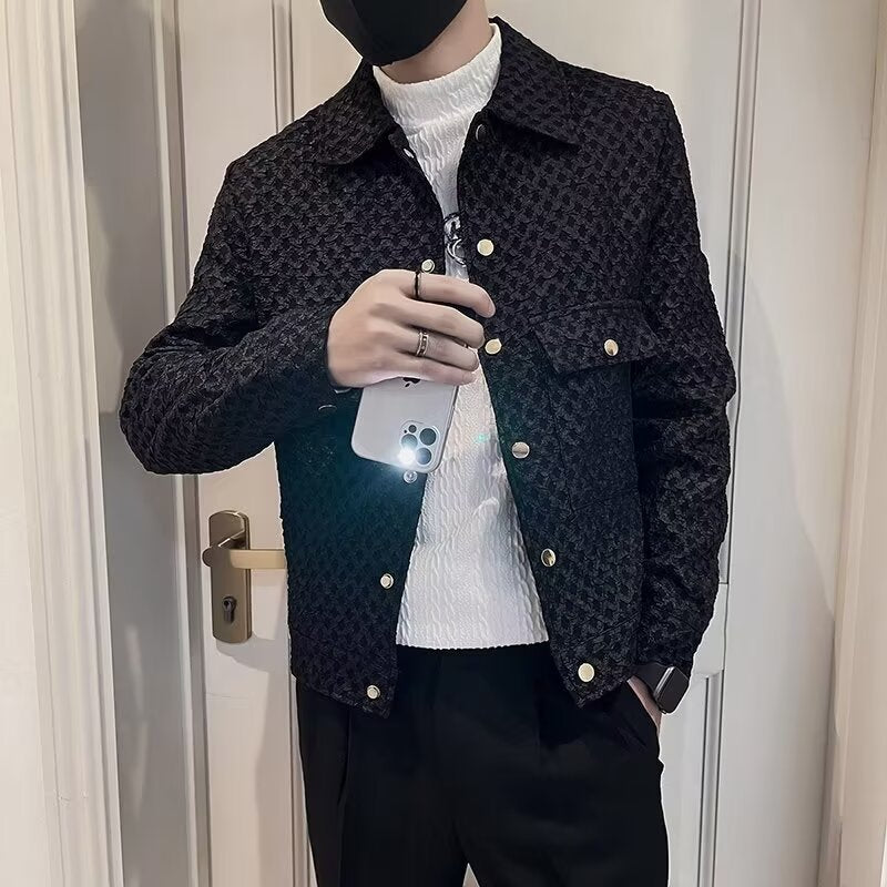 Herren Designjacke mit strukturierten Stoffdetails Drune