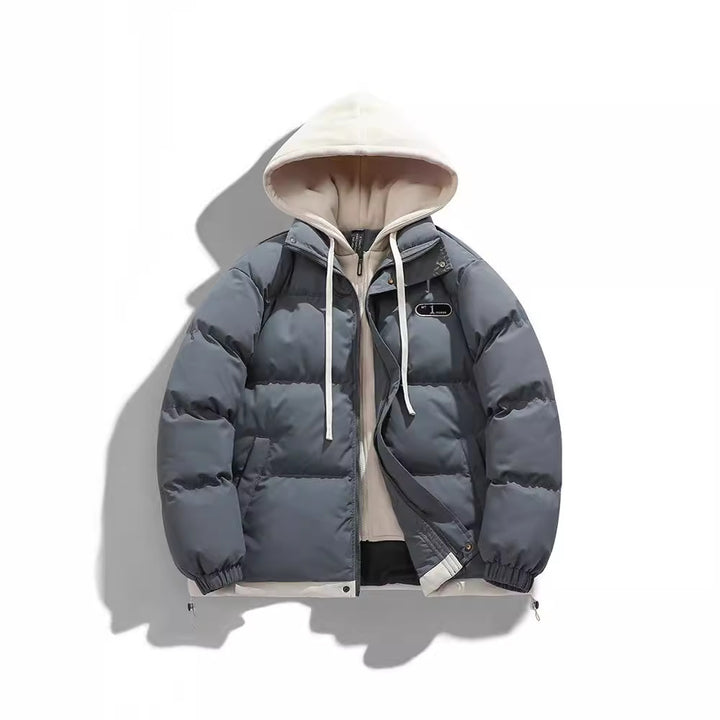 Herren Zweilagige Steppjacke mit herausnehmbarer Fleece-Kapuze und Thermoisolierung Drune
