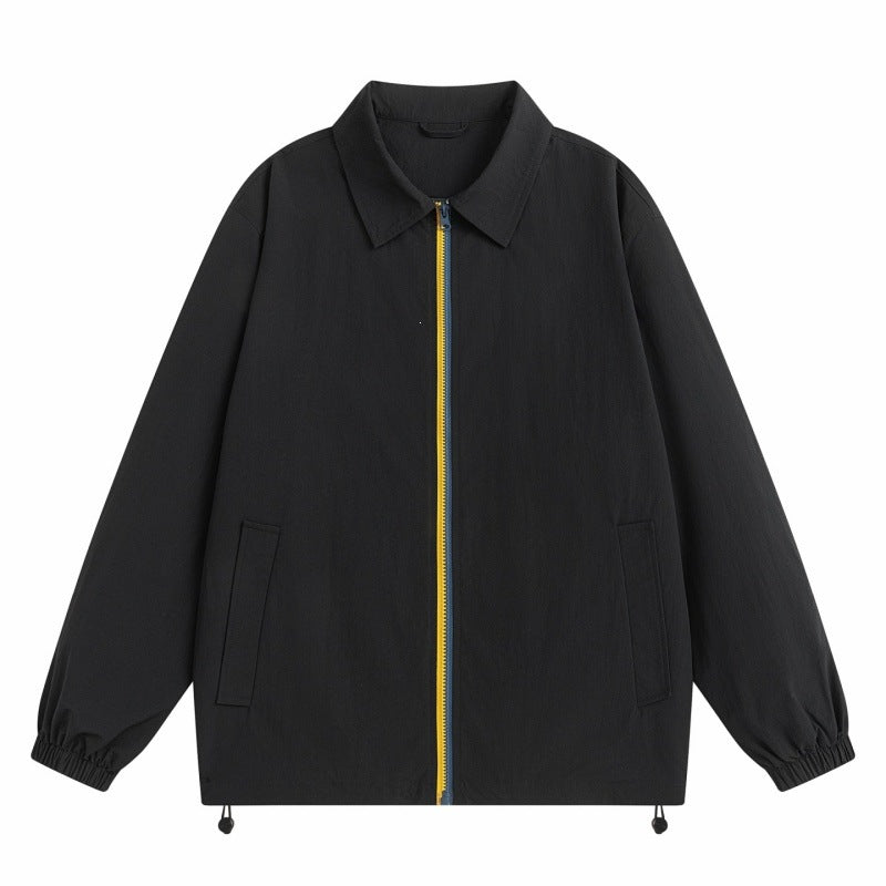 Herren Leichte Outdoor-Harringtonjacke mit Kontrastreißverschluss, Kordelzug & elastischen Bündchen Drune