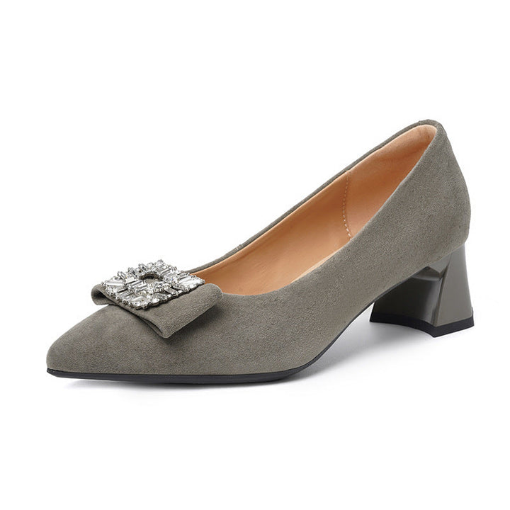 Damen elegante Pumps mit luxuriösem Schmuckdetail und komfortablem Blockabsatz Drune