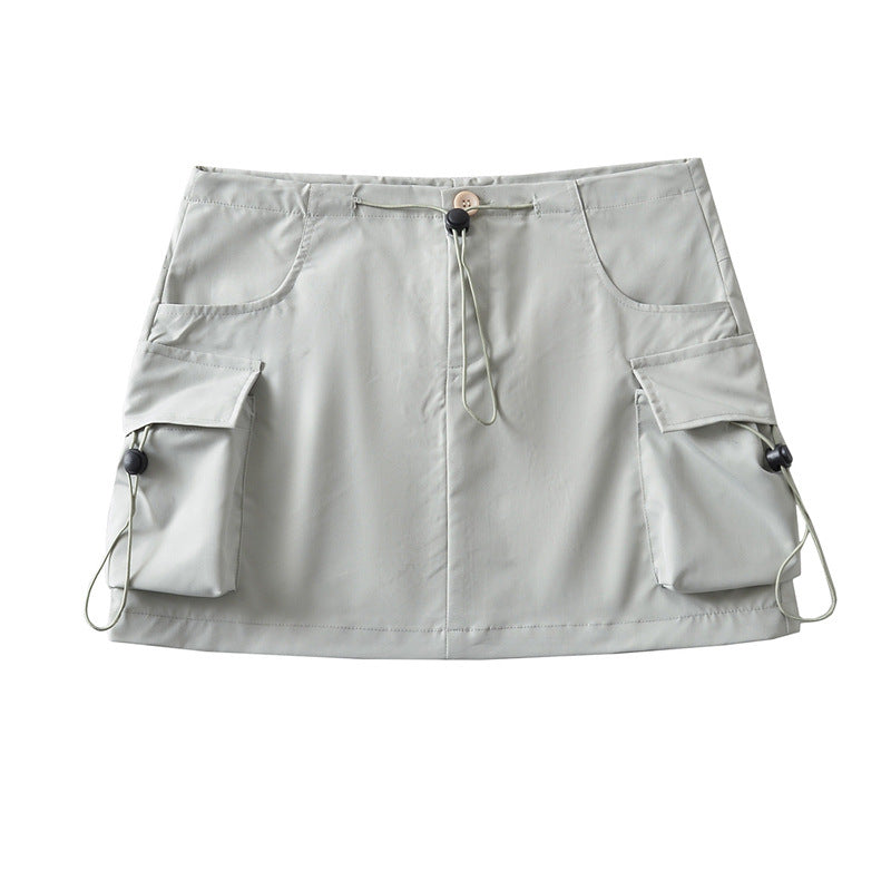 Damen Cargo-Rock mit seitlichen Taschen und verstellbarem Kordelzug Drune
