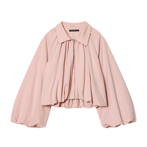 Damen nan taillierte Cape-Jacke mit geraffter Vorderpartie, Reißverschluss und ballonförmigen Ärmeln Drune
