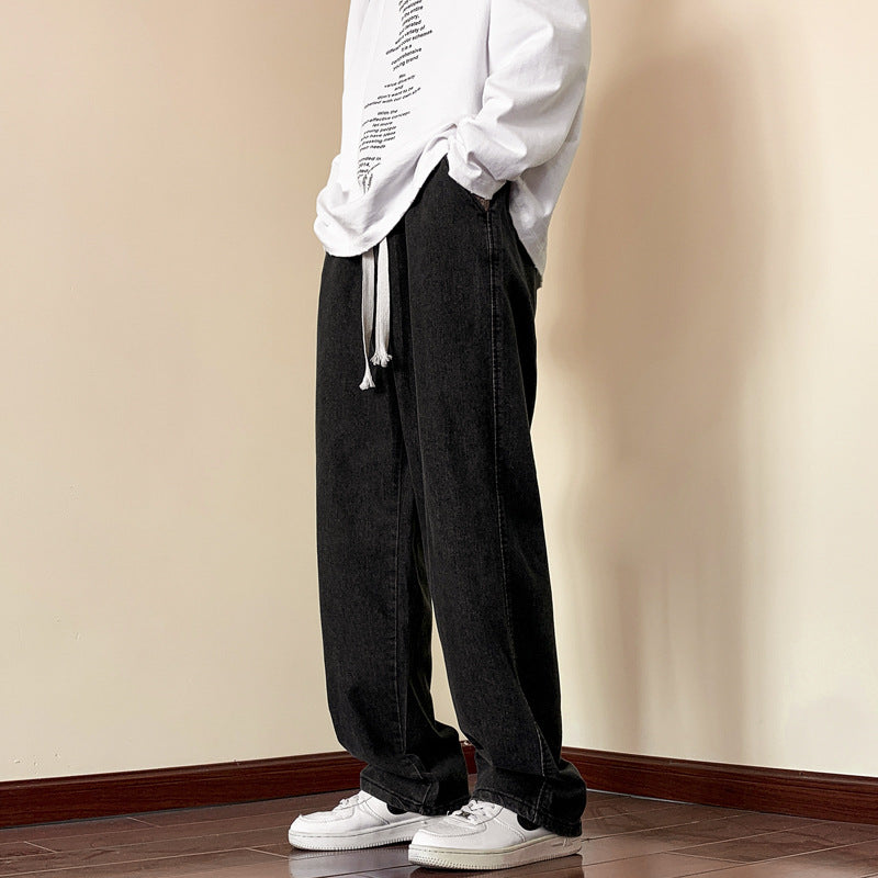 Herren lässige Denim-Hose mit bequemem Schnitt und elastischem Bund Drune