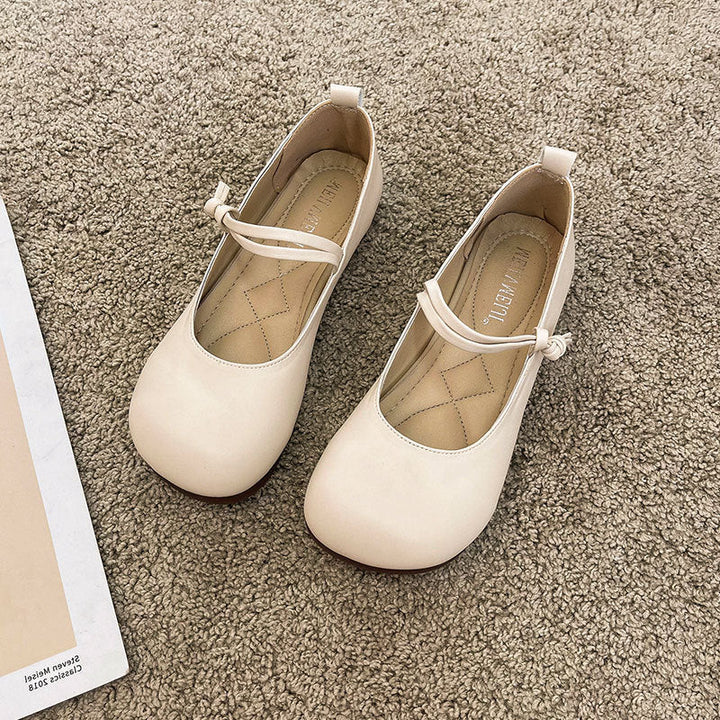 Damen Bequeme und elegante Ballerinas mit verstellbarem Riemen und weicher Innensohle Drune