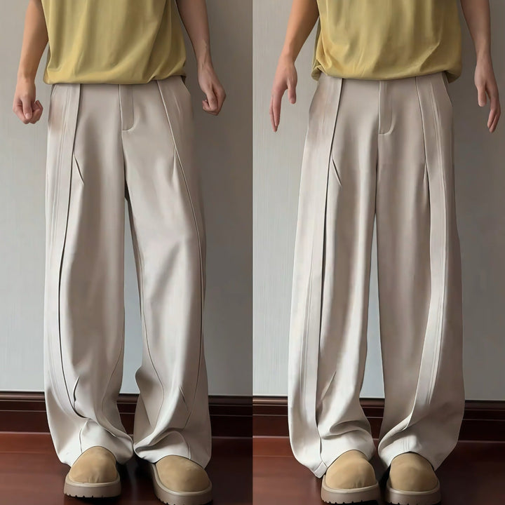 Herren Bundfaltenhose Weit