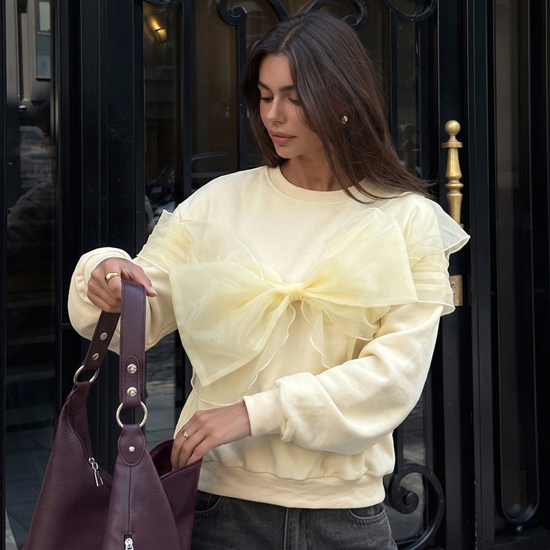 Damen Sweatshirt mit Statement-Schleife Drune