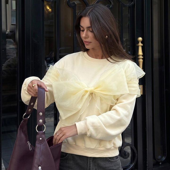 Damen Sweatshirt mit Statement-Schleife Drune