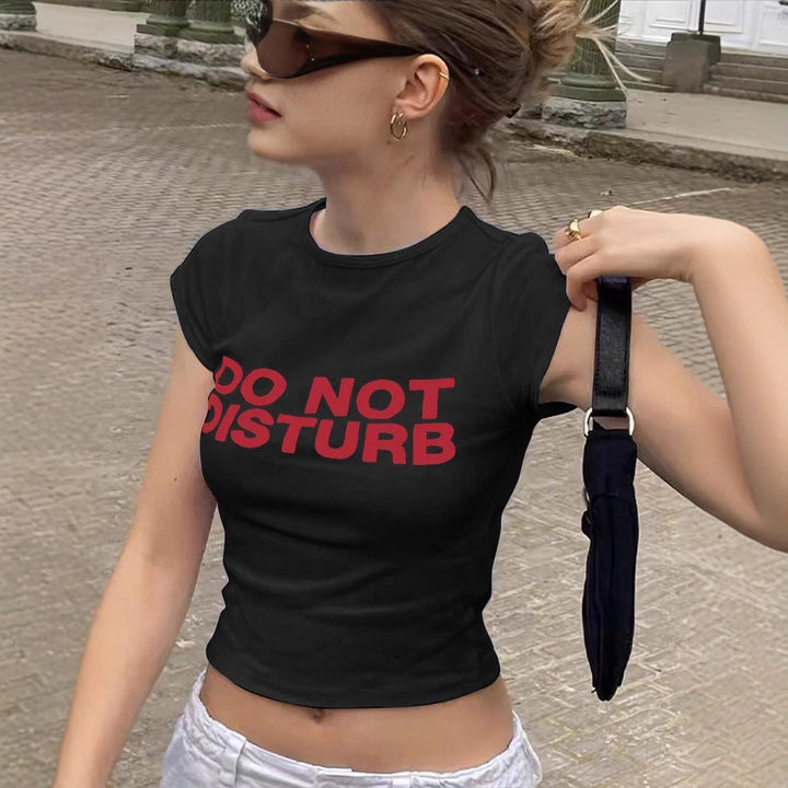 Damen Crop-T-Shirt mit auffälligem Grafiken-Design und frechem Statementdruck Drune