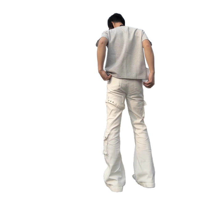 Damen Modische Cargo-Jeans mit weitem Bein und praktischen Taschen Drune