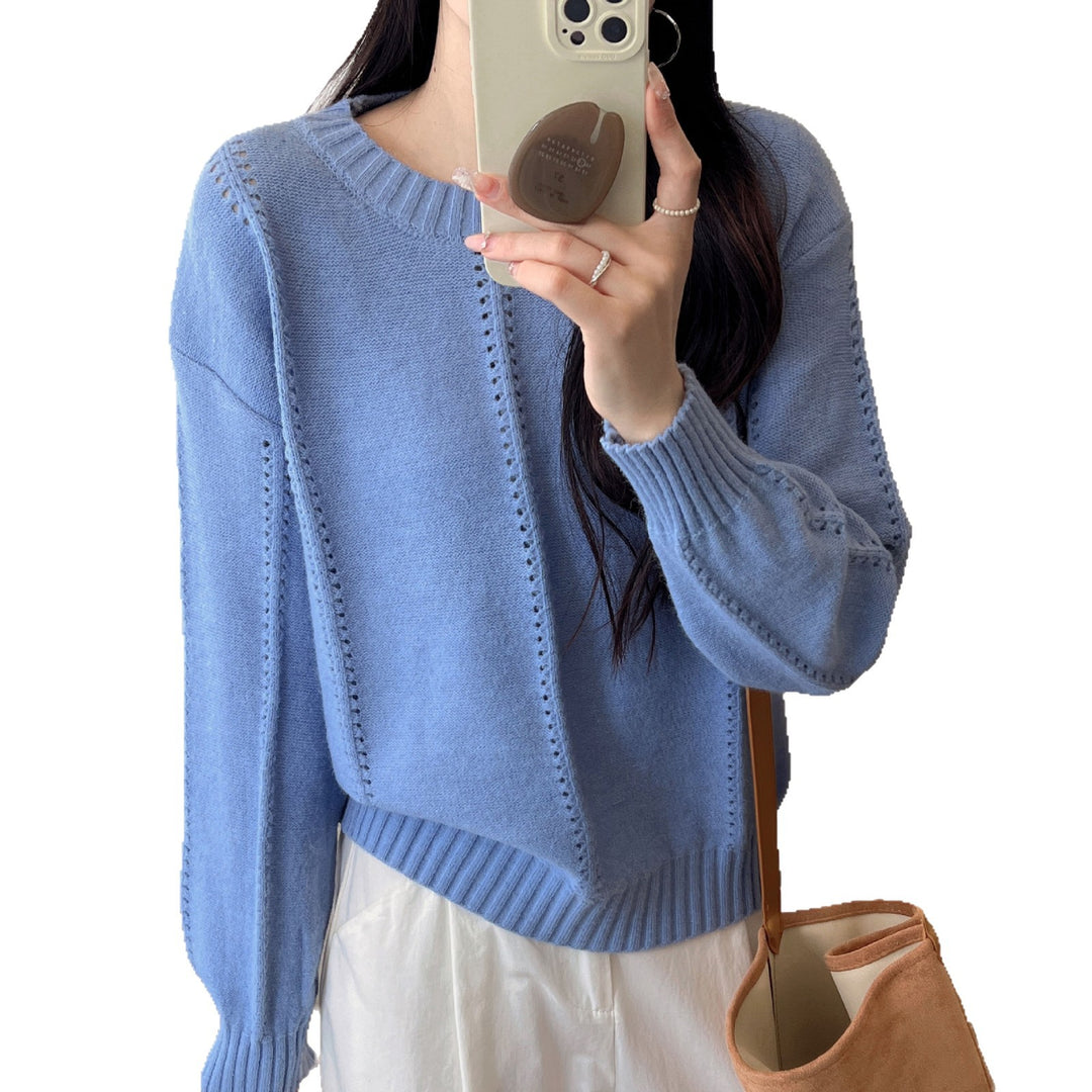 Damen Grobstrickpullover mit femininer Silhouette und strukturiertem Design Drune