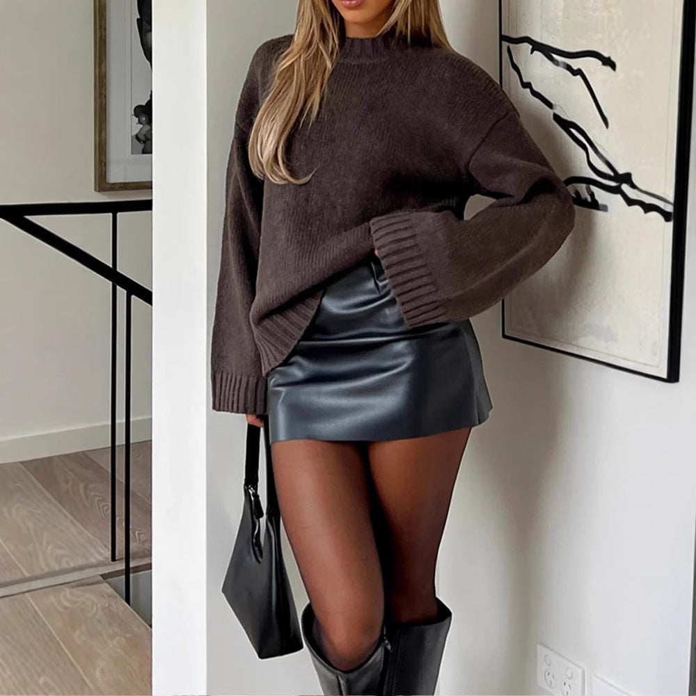 Damen Oversized Pullover aus weicher Strickware Drune