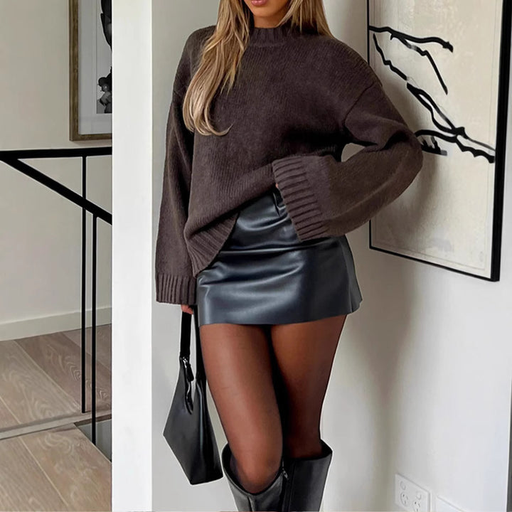 Damen Oversized Pullover aus weicher Strickware Drune