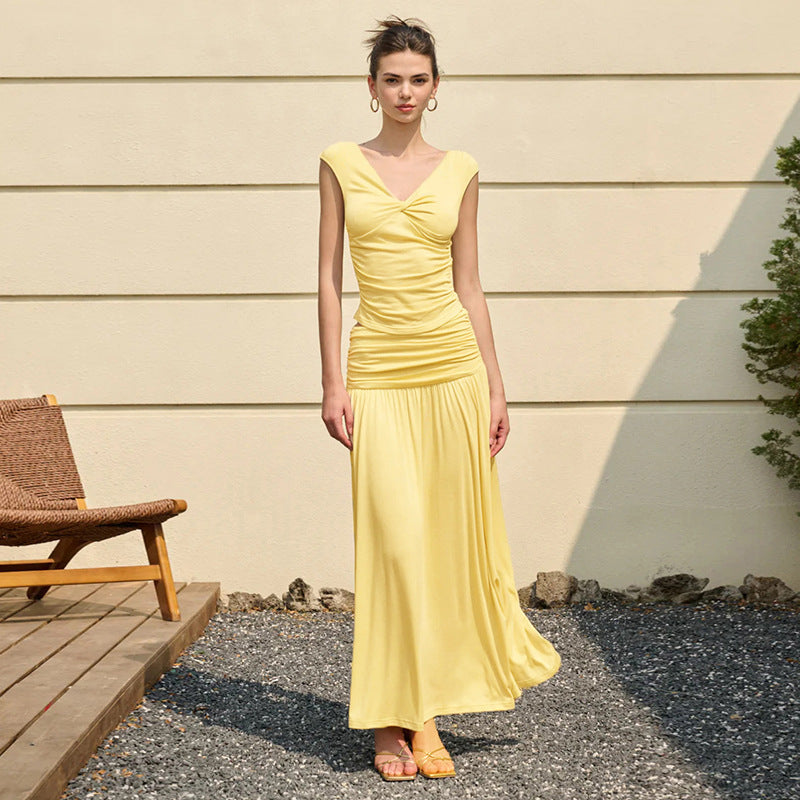 Damen Maxikleid mit raffiniertem Rüschendesign und taillierter Passform Drune