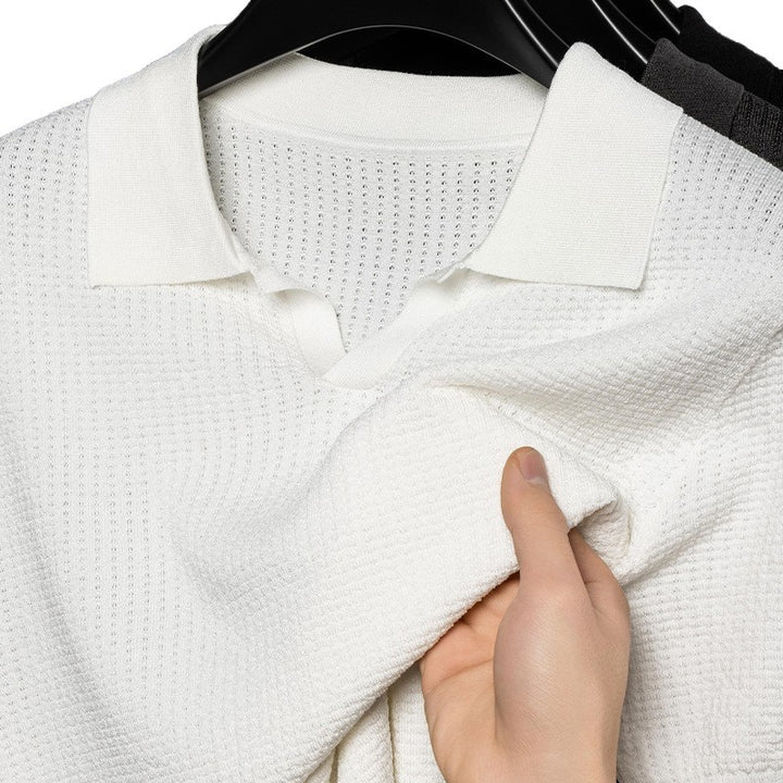 Herren Kurzarm-Polo mit strukturiertem Design und modernem Kragen Drune