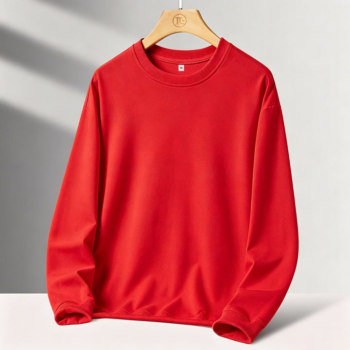 Herren Minimalistisches Rundhals-Sweatshirt mit französischer Terry-Innenseite & Oversize-Schnitt Drune