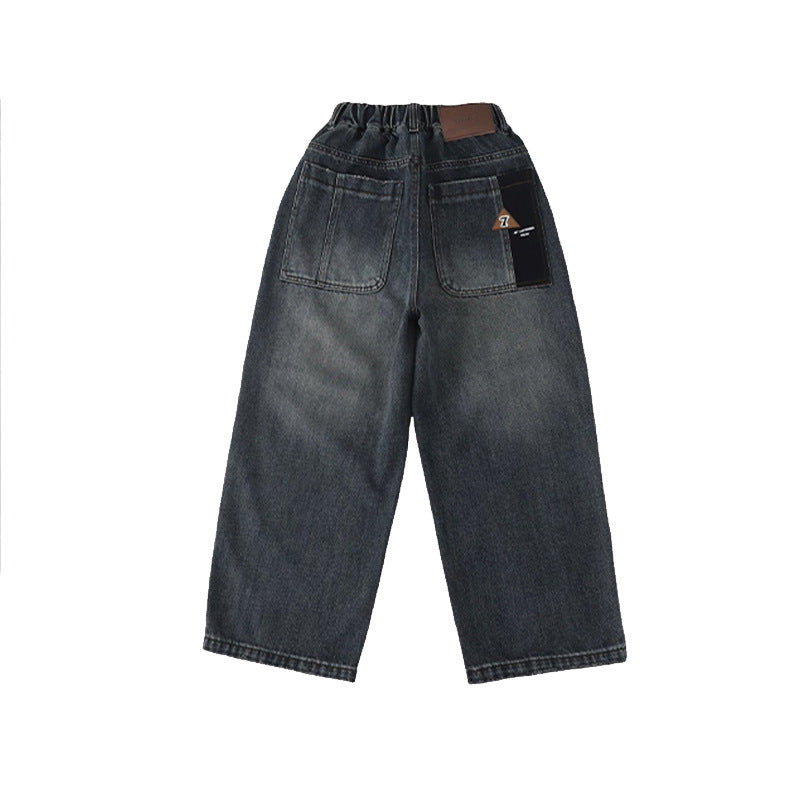 Unisex lockere Utility-Jeans mit tiefen Taschen Drune