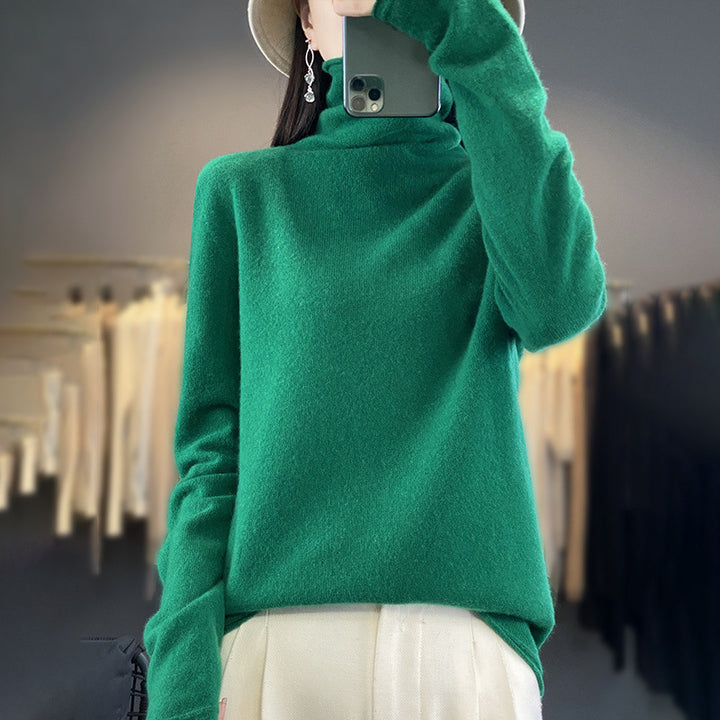 Damen Weicher Feinstrick-Rollkragenpullover mit kaschmirähnlicher Haptik und verlängerten Bündchen Drune