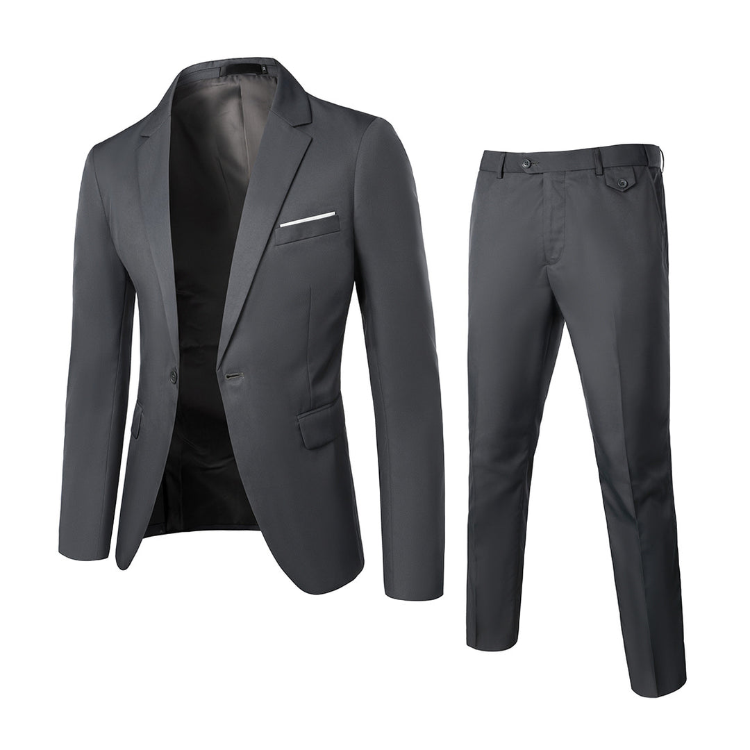 Herren Zweiteiliger Slim-Fit Anzugset mit tailliertem Sakko und schmaler Anzughose Drune
