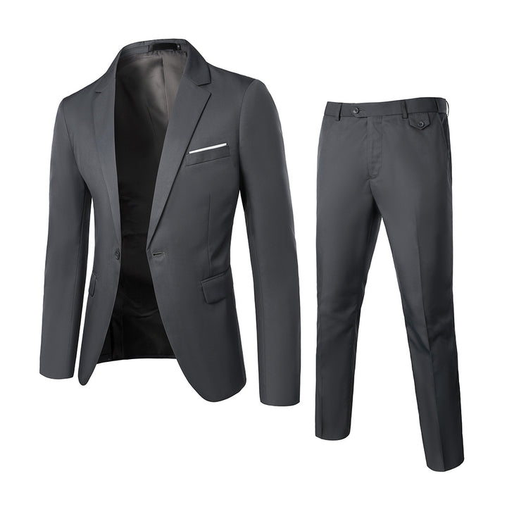 Herren Zweiteiliger Slim-Fit Anzugset mit tailliertem Sakko und schmaler Anzughose Drune