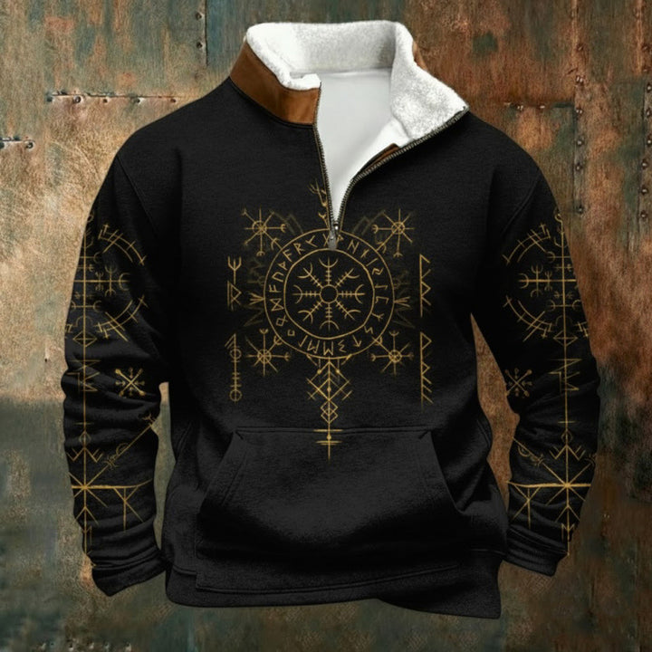 Herren Urbaner Fleece Pullover mit Baum-Motiv Drune