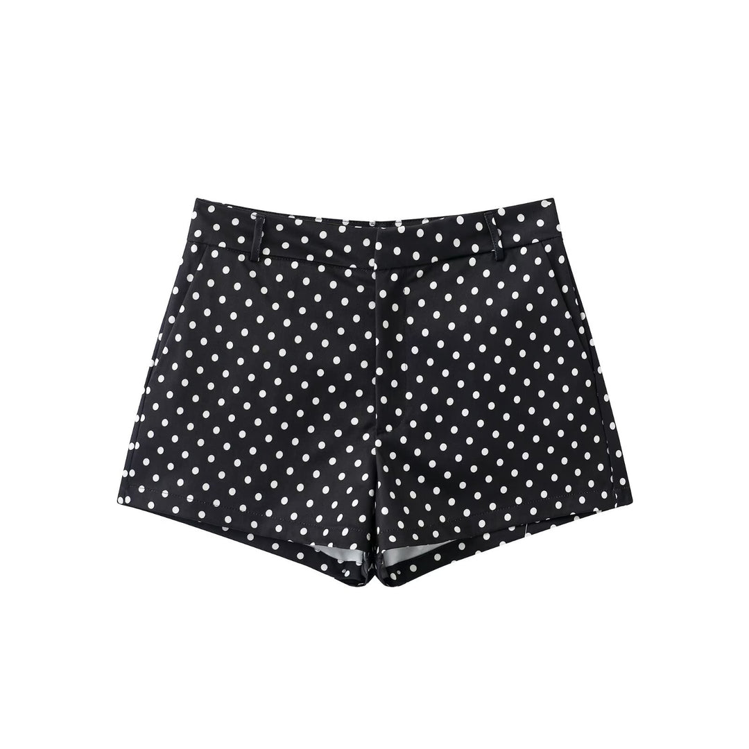 Damen nan weite High-Waist Schlaghose mit Punkteprint und elastischem Bund Drune