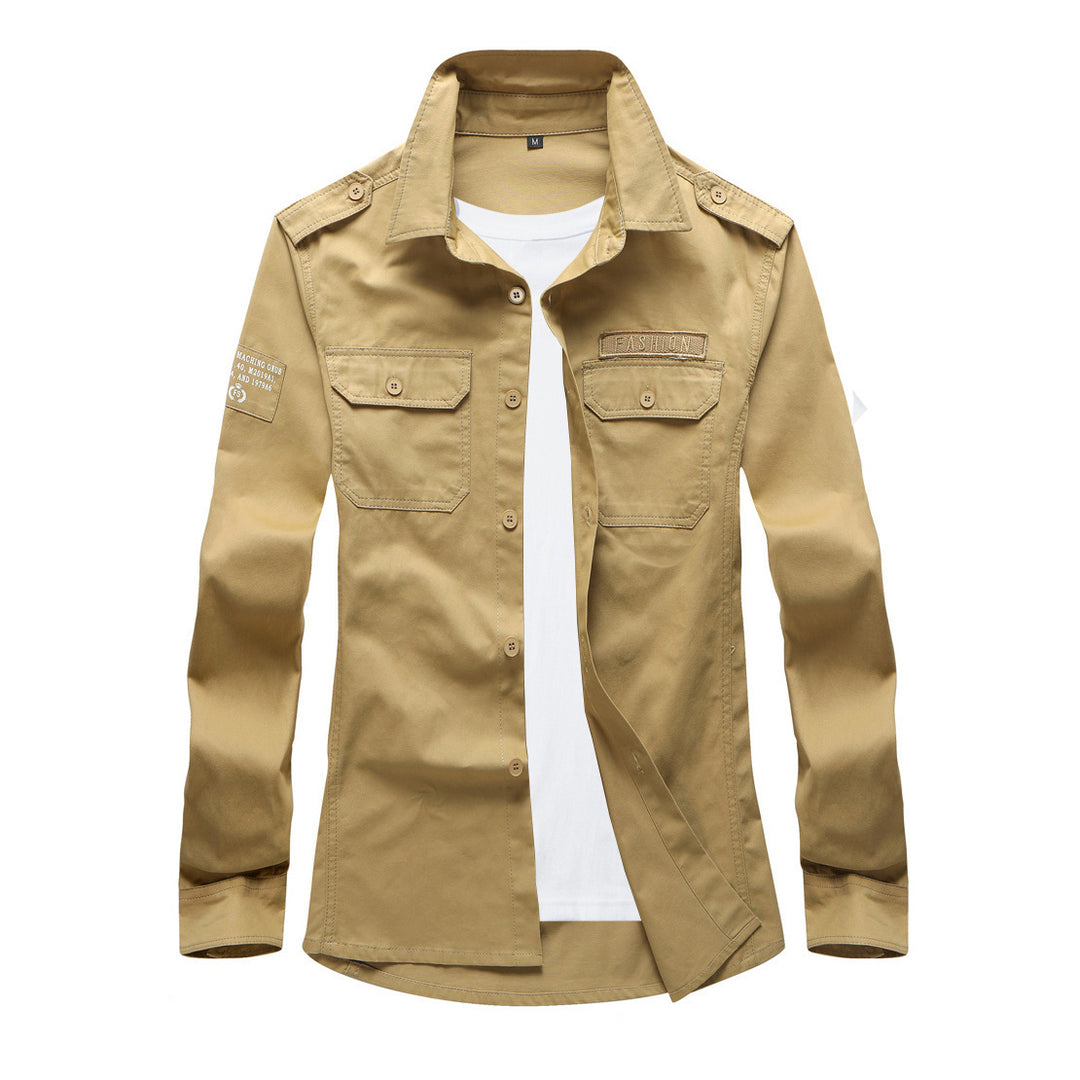 Herren Modische Hemdjacke mit praktischen Taschen Drune