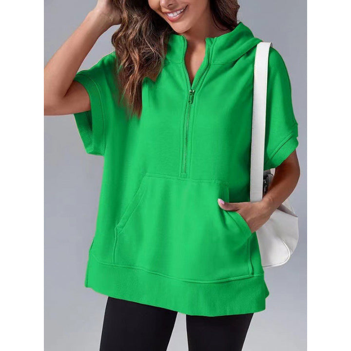 Damen Lässiger Kapuzenpullover mit Reißverschluss und praktischen Taschen Drune