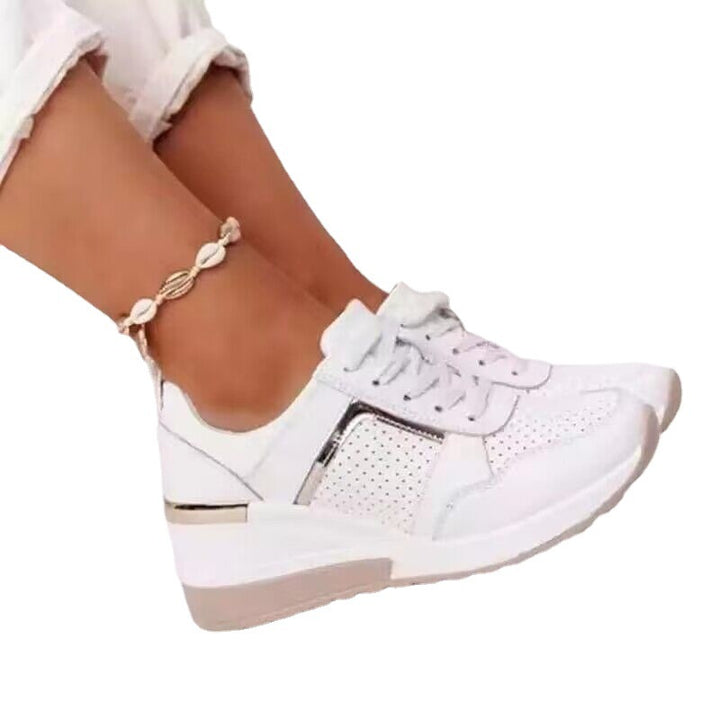 Damen  moderne Sneaker mit Metallic-Details, dämpfender Plateausohle und atmungsaktivem Mesh-Obermaterial Drune