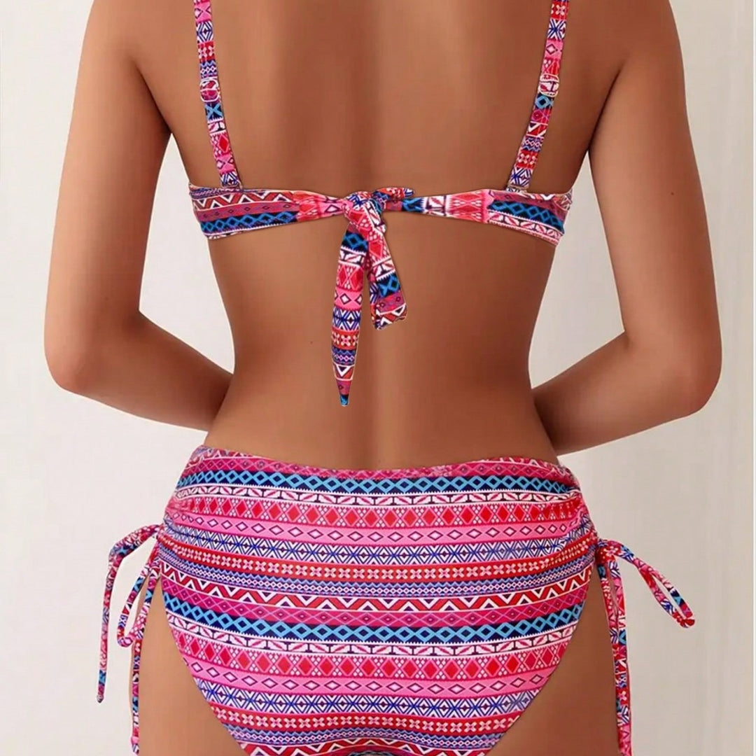 Damen Bikini-Set mit gepolstertem Oberteil und verstellbaren Seitenbändern Drune