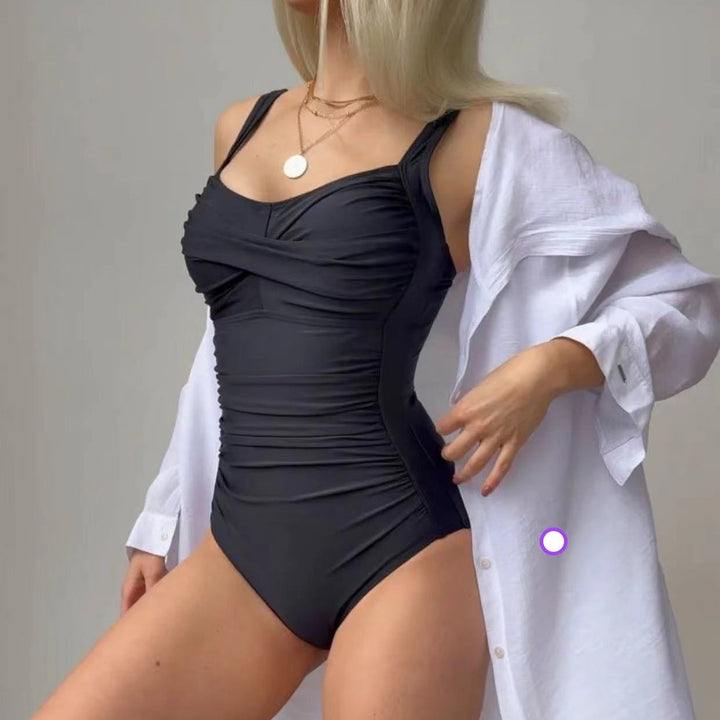 Damen Einteiliger Badeanzug mit raffiniertem Rüschendesign Drune