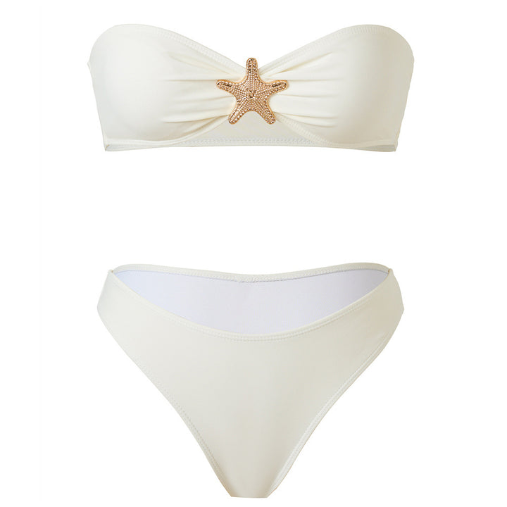 Damen Bikini-Set mit elegantem Wickelrock und dekorativem Sternen-Detail Drune