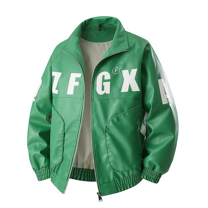 Herren Oversize Bomberjacke im Sportlichen Look mit großen Letter-Applikationen Drune