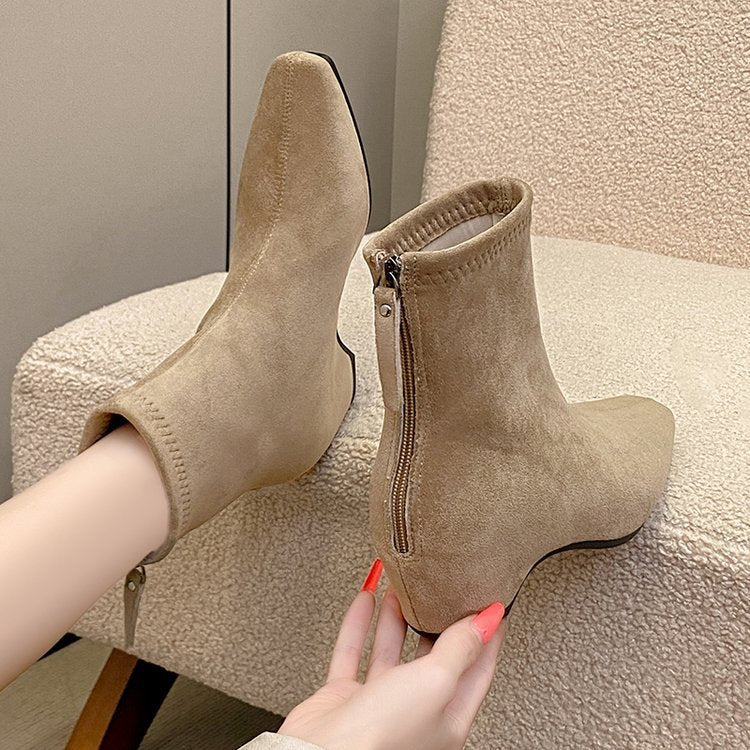 Damen Modische Ankle-Stiefel mit elegantem Sitting Drune