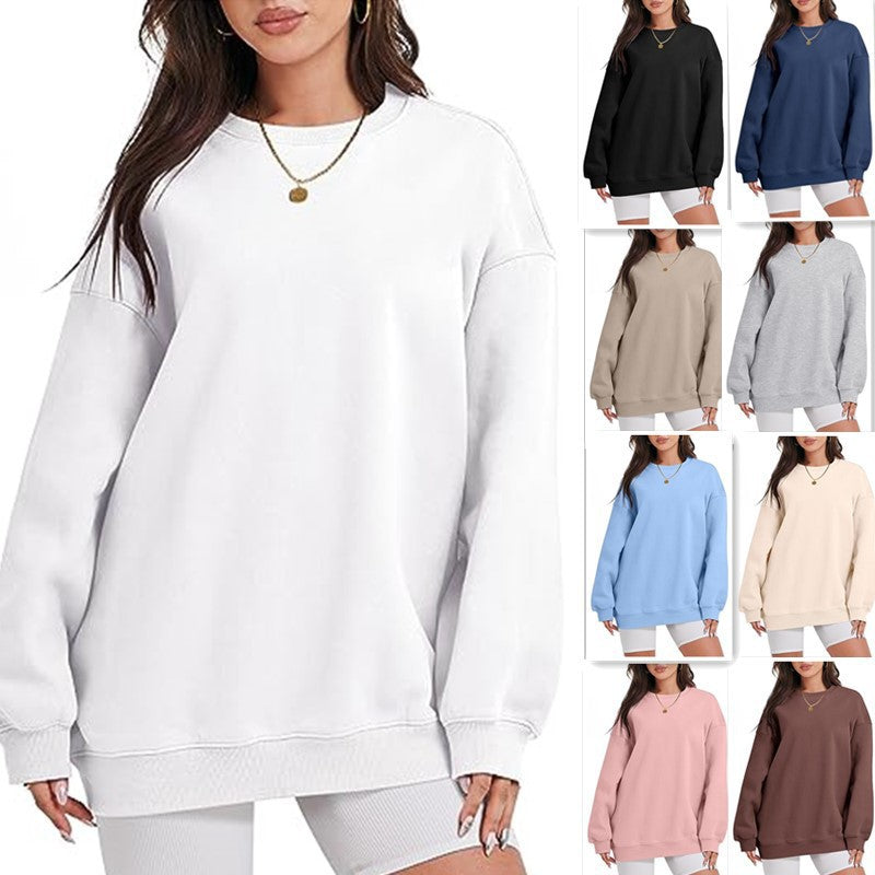 Damen nan extraweites Oversize-Sweatshirt mit überschnittener Schulter und angerautem Innenfutter Drune