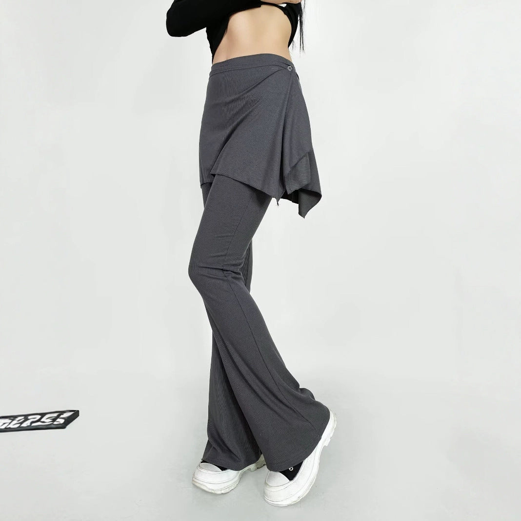 Damen Flared Pants mit asymmetrischem Überwurf Drune