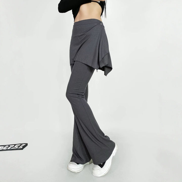 Damen Flared Pants mit asymmetrischem Überwurf Drune