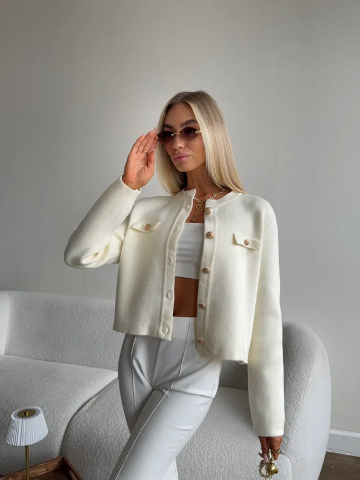 Damen Modische Kurze Strickjacke Drune