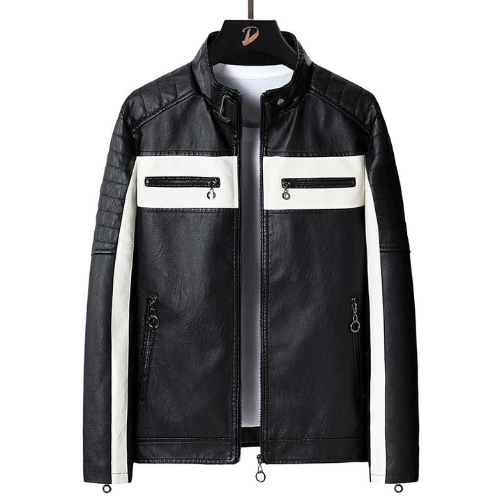 Herren Kunstlederjacke mit modischem Design Drune