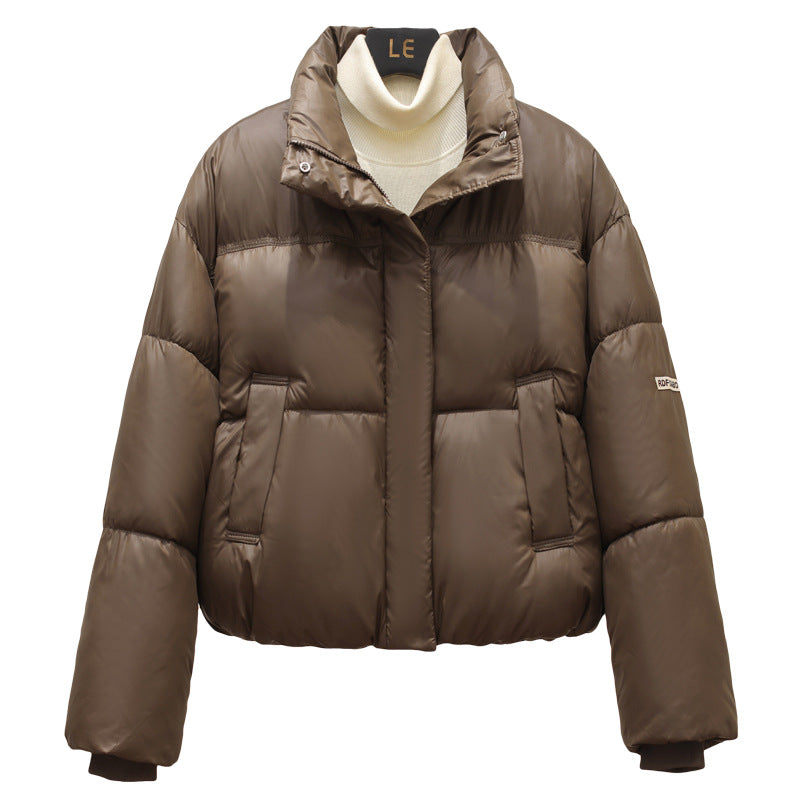 Damen modische kurz geschnittene Pufferjacke mit praktischen Eingrifftaschen Drune